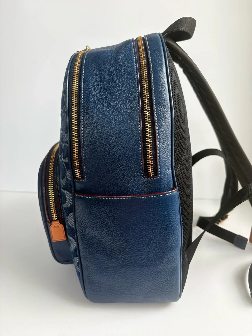 Coach Denim Court Backpack In Signature Canvas Leather Authentic Mint Condition